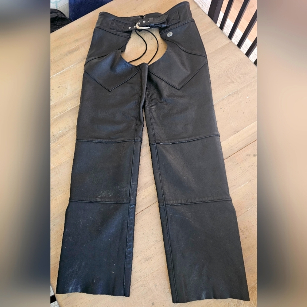 Harley-Davidson: Black Leather Chaps In M.